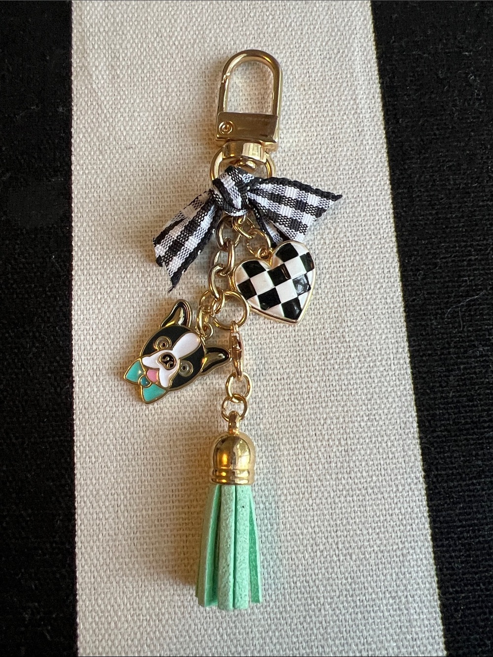 Handmade Boston Terrier Purse Charm, backpack, Keychain
